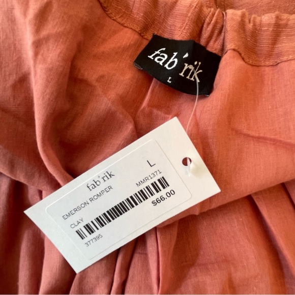 🌸 Fab’rik Emerson Romper in Clay – Size Large (NWT $66) - Picture 2 of 4